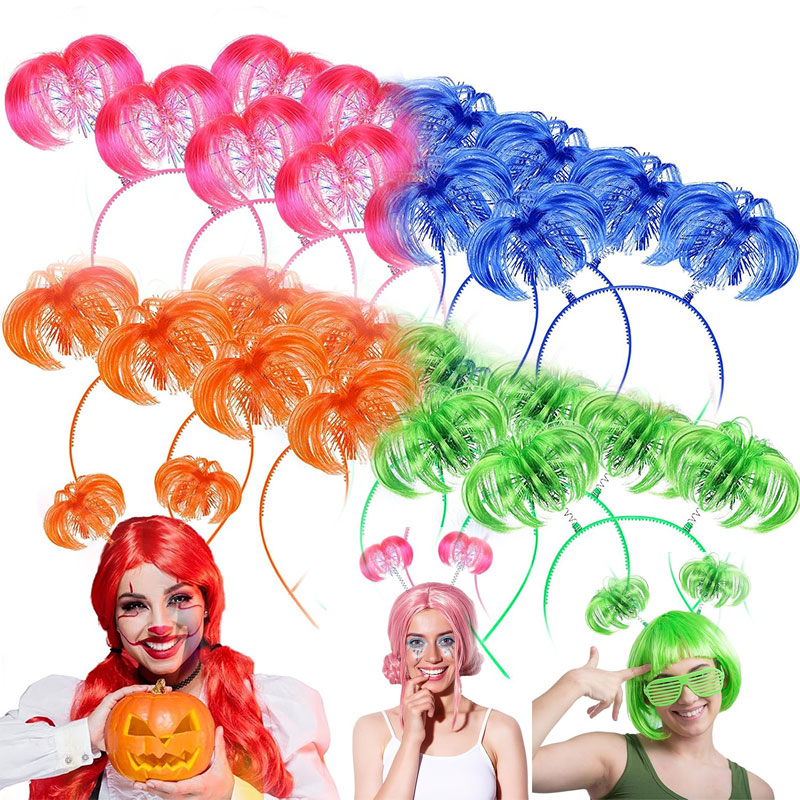 Tinsel Garland Decoration - 6/12 Pcs Pompom Headband Hair Tinsel