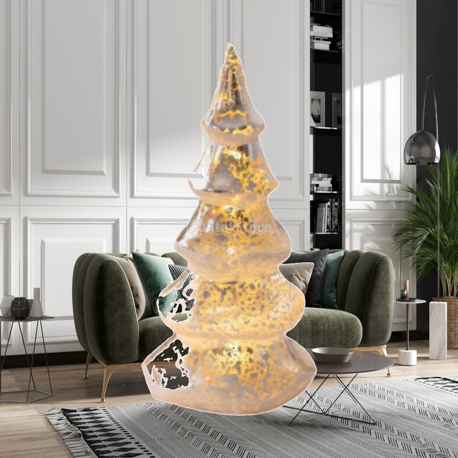 Christmas Tree Artificial - Artificial Christmas Tree Glass Figurine Decor