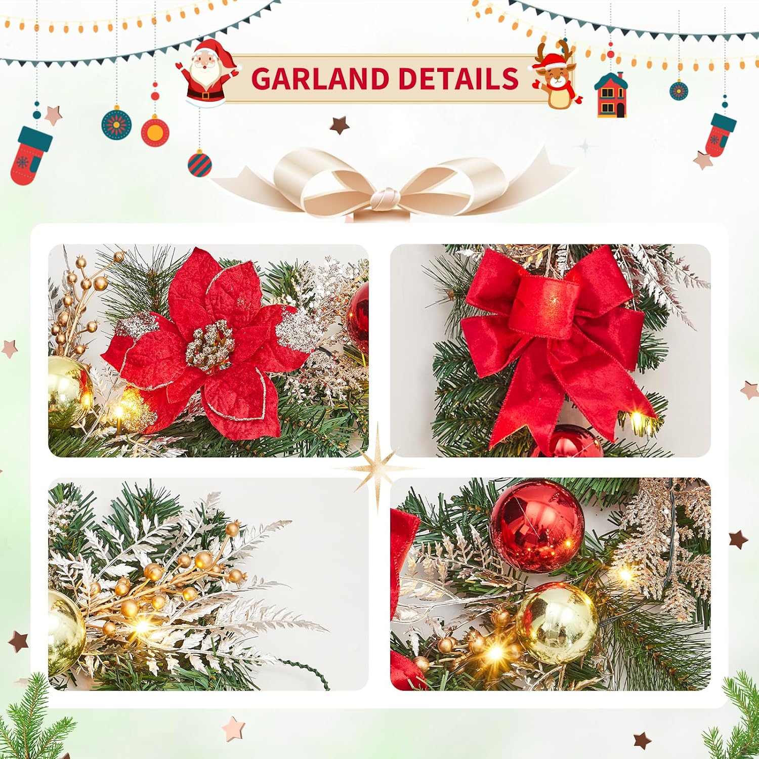 Garvee 6ft Pre-Lit Christmas G - огляд і ціна Led Fairy String Lights