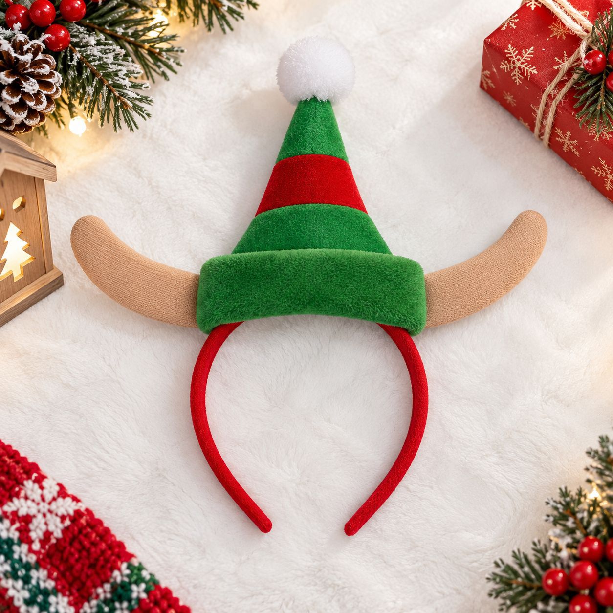 Christmas Headband Santa Hat P - огляд і ціна Reindeer Antlers Headband
