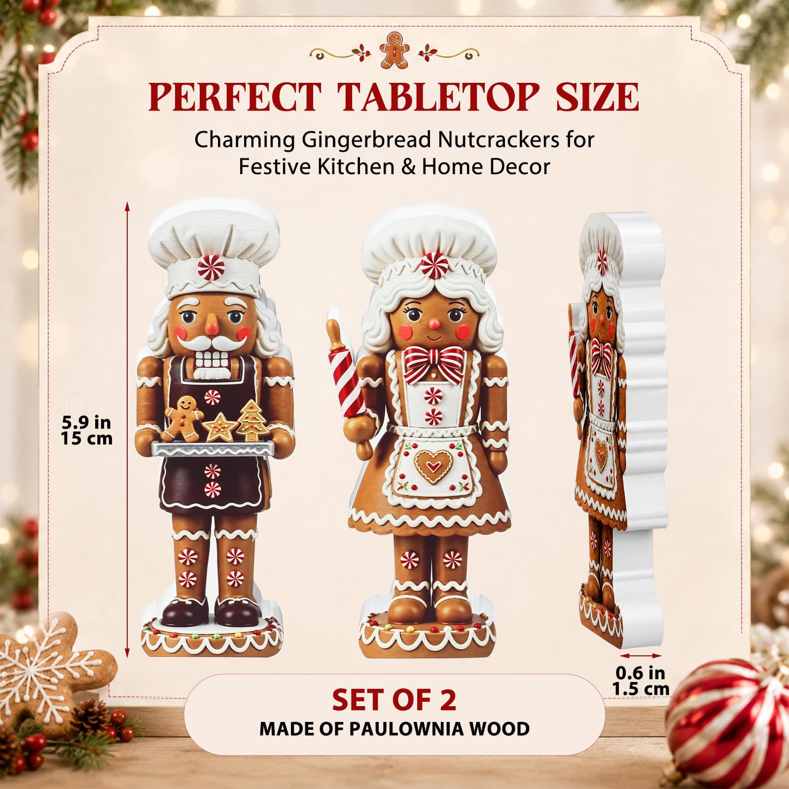 2PCS Nutcracker Wooden Decorat - огляд і ціна Nutcracker Figurine