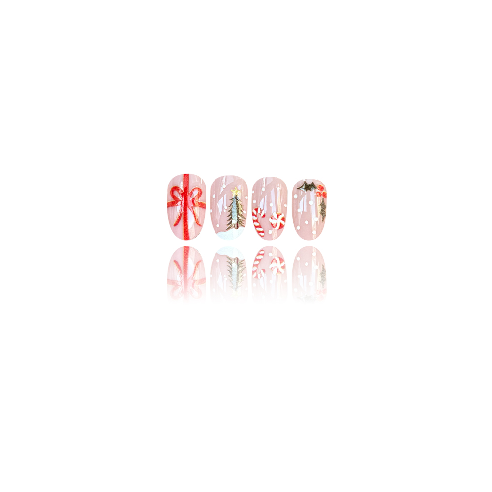 Short Round Press On Nails Chr - огляд і ціна Christmas Tree Artificial