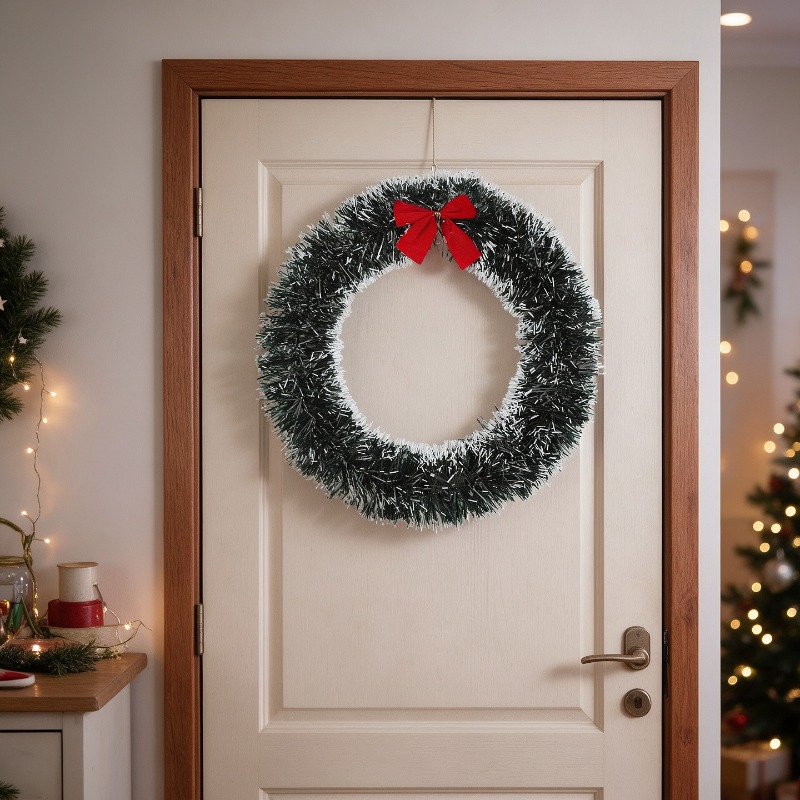 Simple Tinsel Christmas Wreath - огляд і ціна Tinsel Garland Decoration