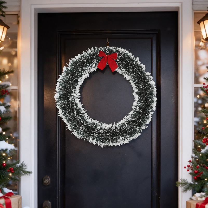 Simple Tinsel Christmas Wreath - огляд і ціна Tinsel Garland Decoration
